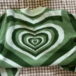 Cider Green Heart Sweater *used a couple times